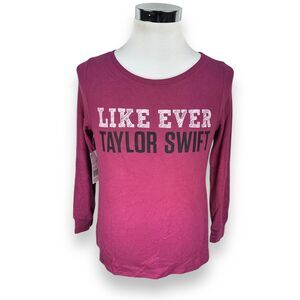 Taylor Swift Like Ever Knit Top Shirt Womens Small Burgundy Long Sleeve 2012 New